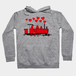 Valentines Steam Train Wedding Anniversary Railroad Enthusiast Hoodie